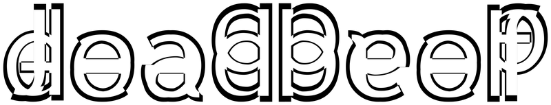 Ambigram for deadbeef in Trebuc